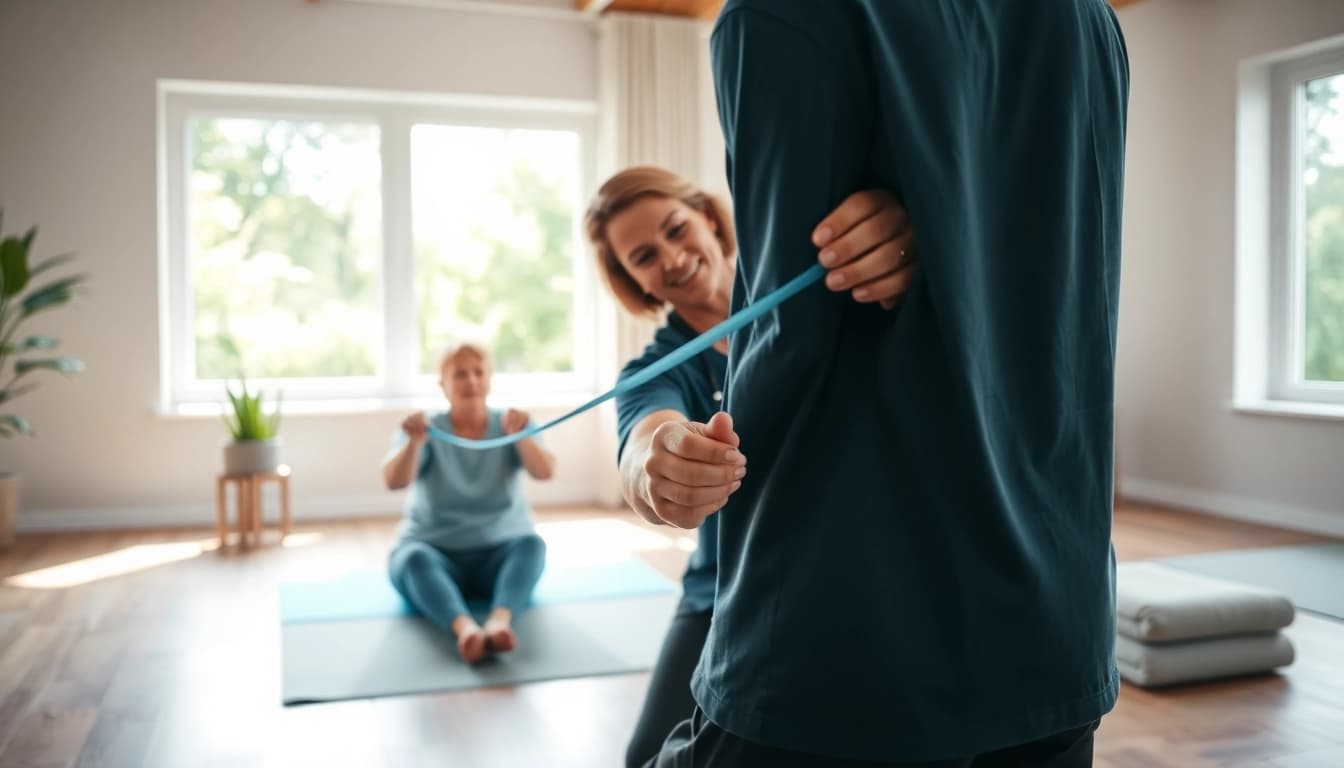 Effective rehabilitation techniques at Health in Motion Rehabilitation, showcasing a therapist guiding a patient.