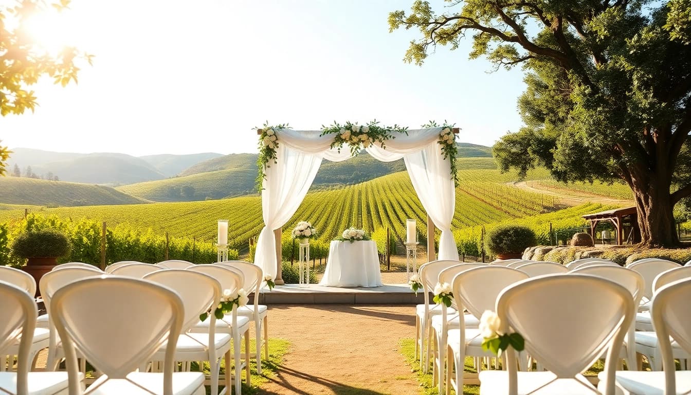 Stunning wedding venues northern California with picturesque vineyards and elegant decorations.