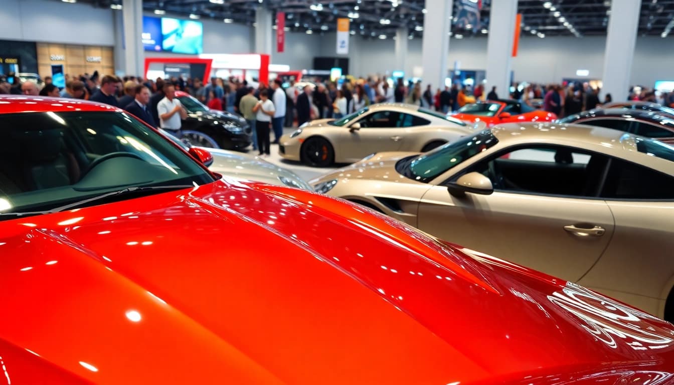 Experience the excitement of Auto Cars Show with luxury cars and engaged audiences.