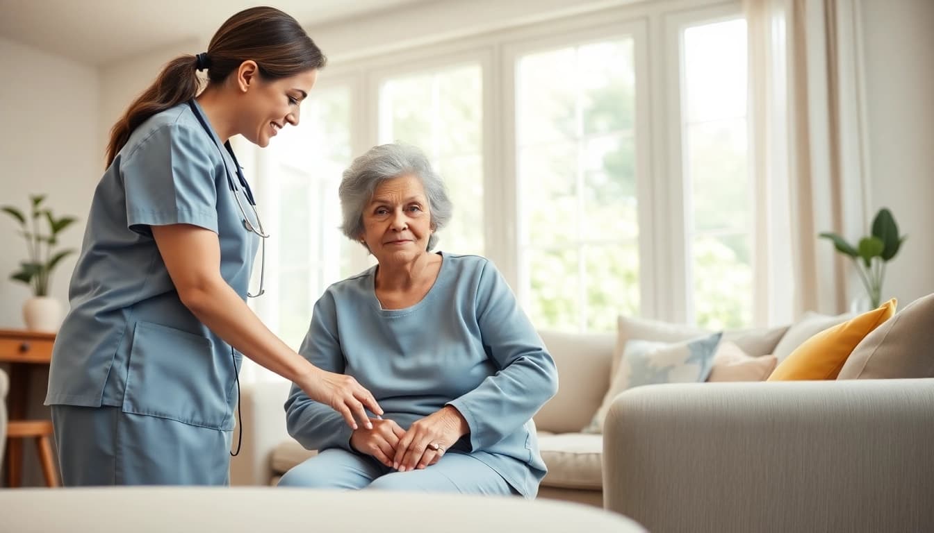 Engaging senior caregivers austin tx providing support to elderly clients in a cozy home environment.
