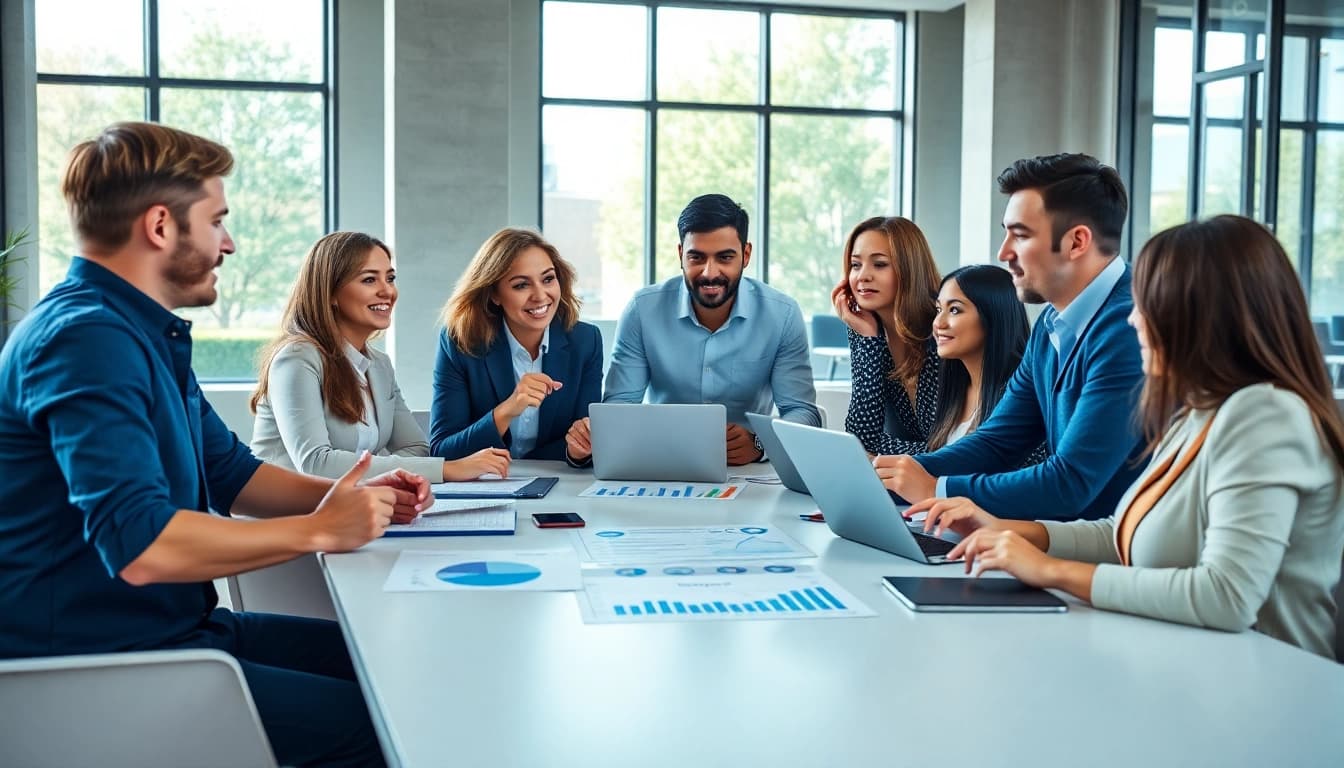 Strategic planning by a social media agency team enhancing digital marketing effectiveness.