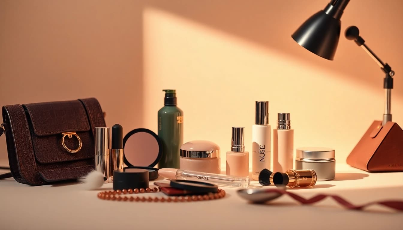 Professional product photography showcasing cosmetics and fashion accessories in Milan