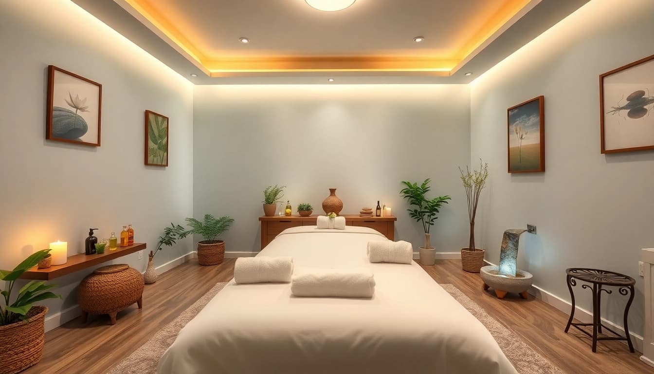 편안한 장식과 에센셜 오일이 있는 Relaxing 안양스웨디시 마사지 치료실