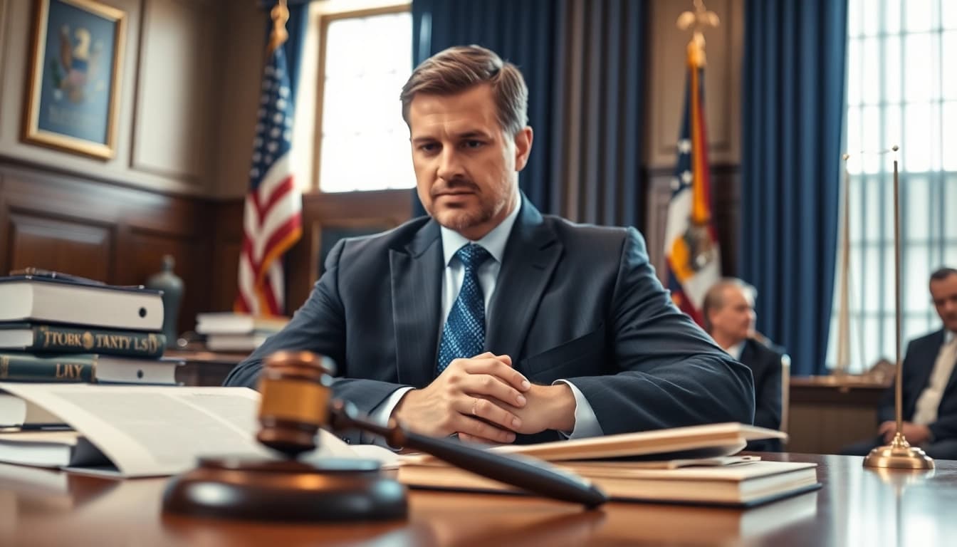 Clearwater truck accident attorney presenting a case in court with confidence.
