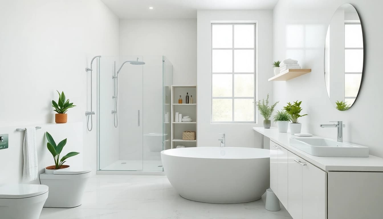 Exklusive Badprodukte von sonni sanitär GmbH in modernem Badezimmer-Design präsentieren.