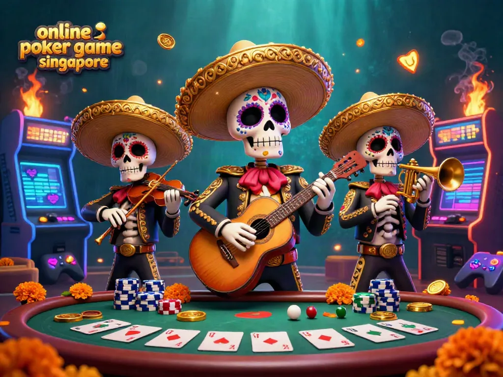 Experience the thrill of an online poker game Singapore featuring dynamic poker tables and vibrant characters.