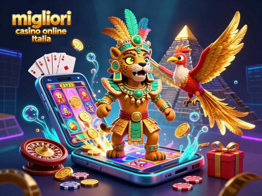 I migliori casinò online Italia offrono giochi emozionanti con jackpot e offerte in un'illustrazione accattivante.