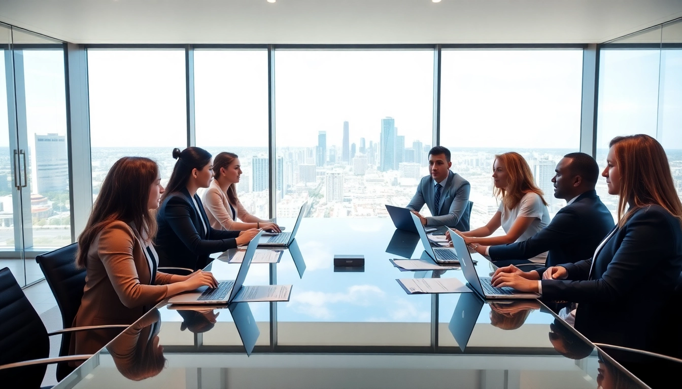 Discussing Federal and State contracts during a business meeting with a diverse team.