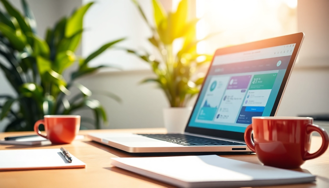 Discover innovative features of ai apps on a modern laptop in a bright workspace.