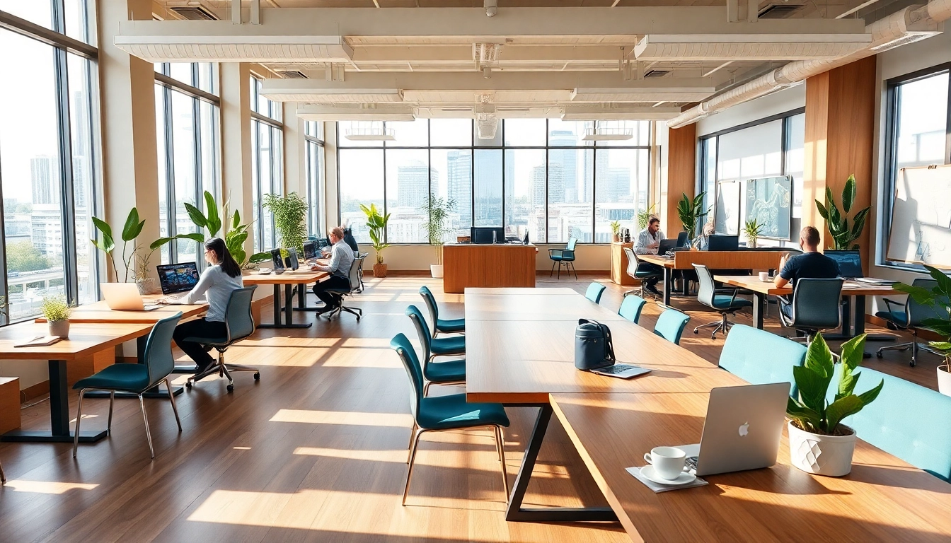 Freelancers collaborating in an inspiring coworking space, highlighting JBO's professional environment.