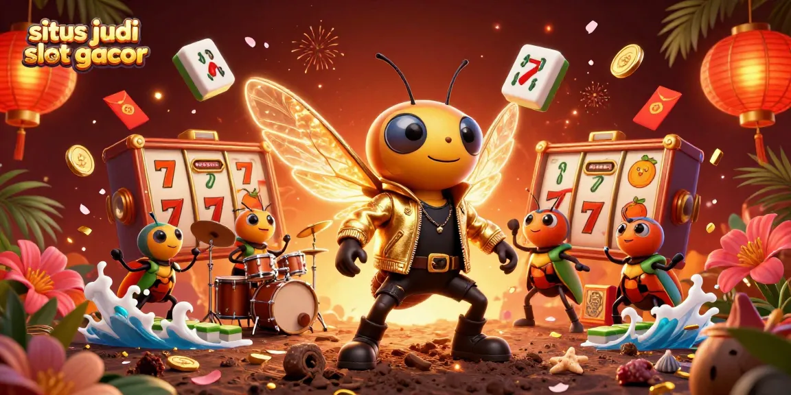 Experience dynamic spins with situs judi slot gacor, featuring colorful jackpots and animated characters in a vibrant casino scene.