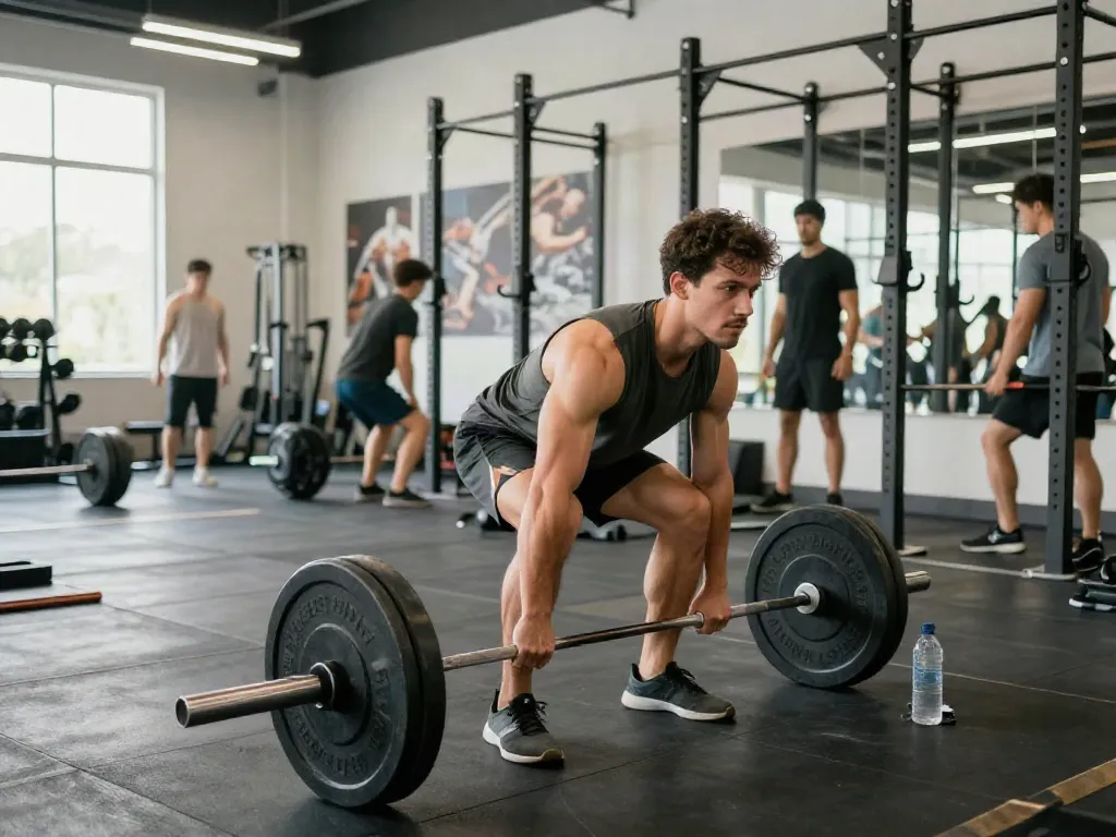 Engaged fitness enthusiast focused on deadlifting to comprare steroidi muscoli in italia for optimal muscle growth.