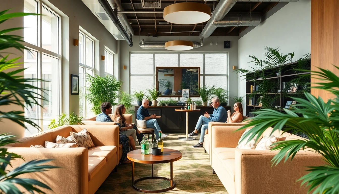 Membres du Green Guyz club cannabis madrid profitant d'une ambiance chaleureuse.