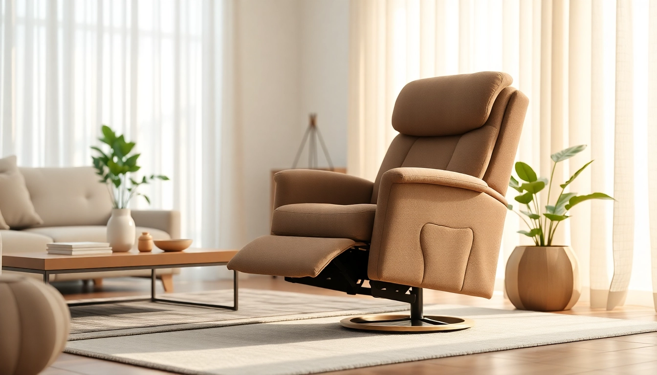 Recliner lift chair featured prominently in a cozy, well-lit living room.