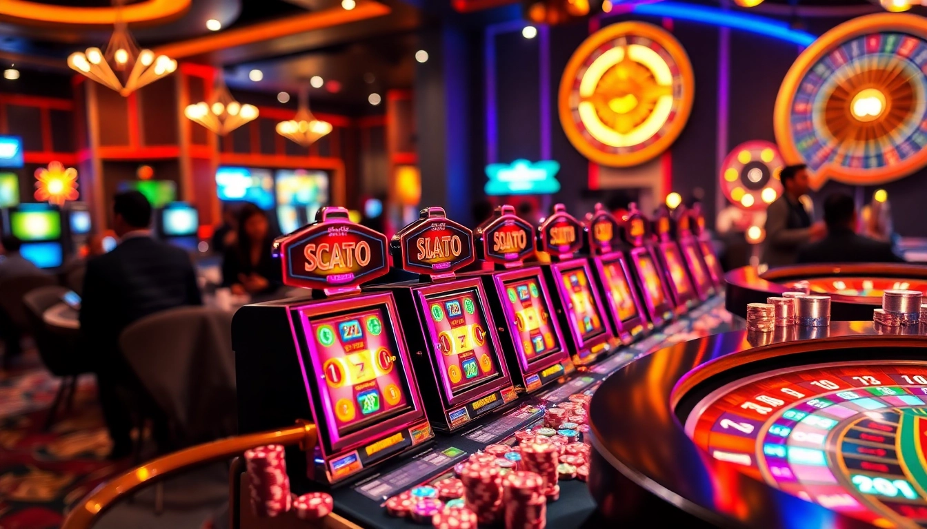 Engaging players enjoying the slot demo scatter hitam experience at a vibrant casino.