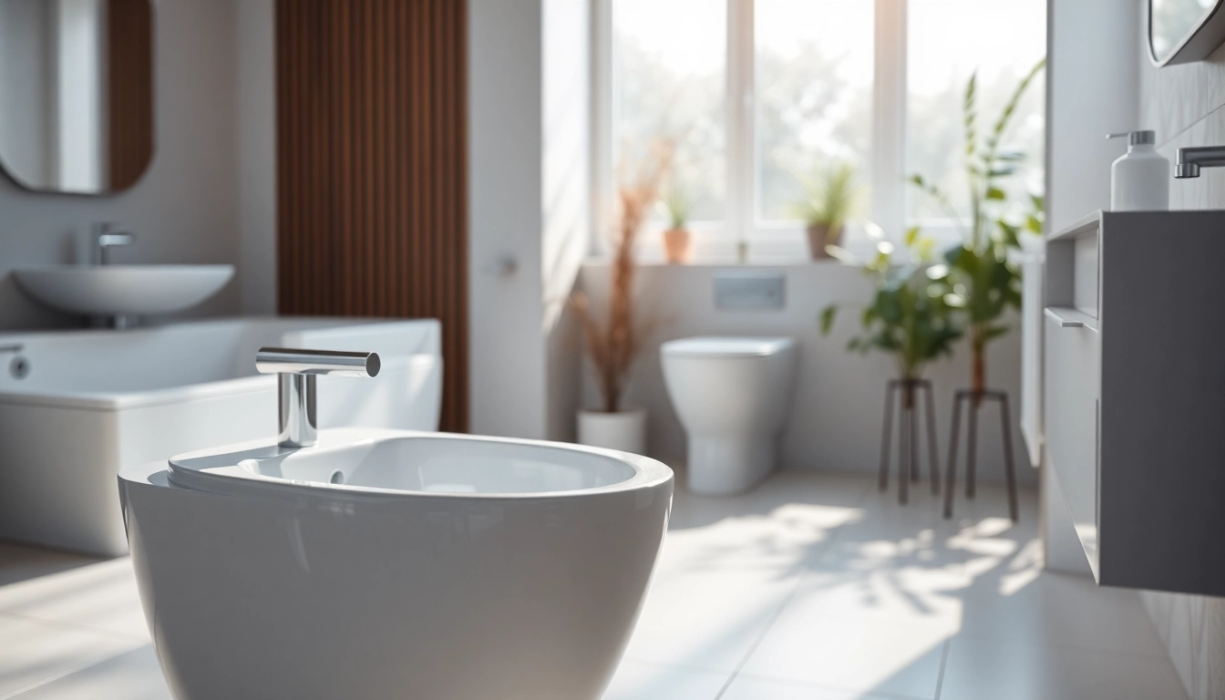 Bidet elegante in un bagno moderno con design minimalista.