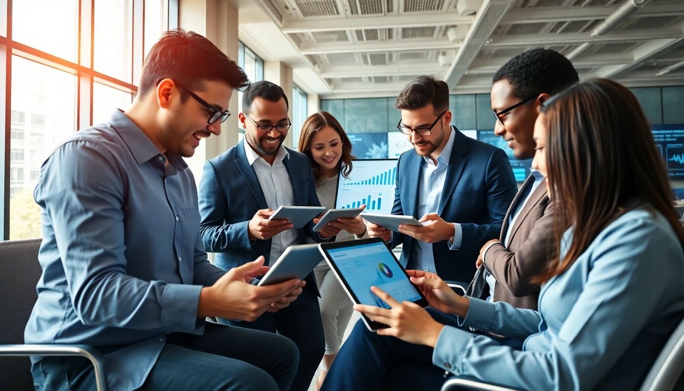 Track content engagement as a team collaborates in a modern office setup.