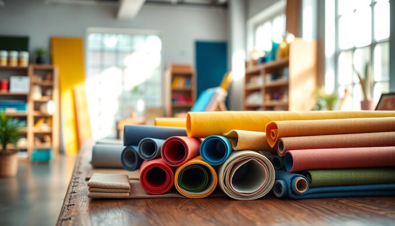 Canvas kopen, verschillende stoffen en texturen in een helder creatief atelier.