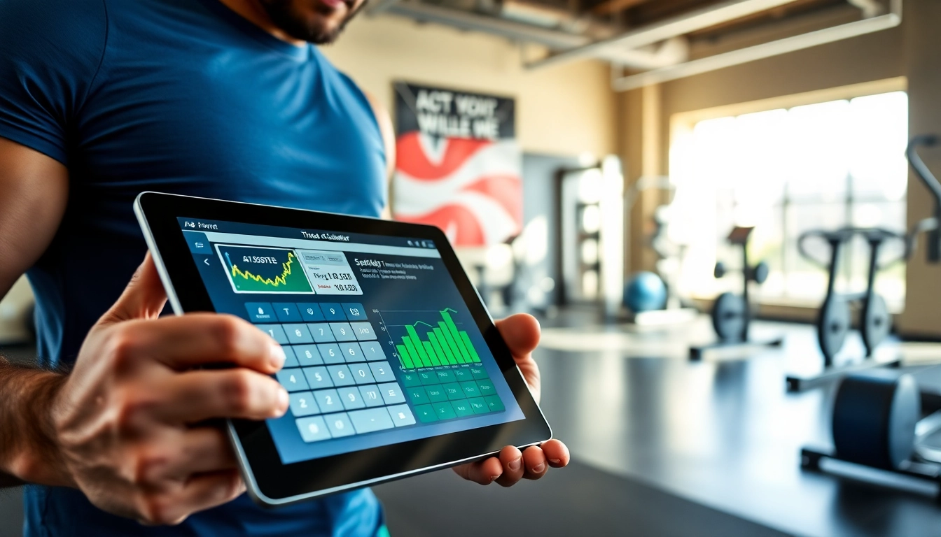 Calculate your Total Daily Energy Expenditure with the tdee calculator displayed on a tablet in a gym.