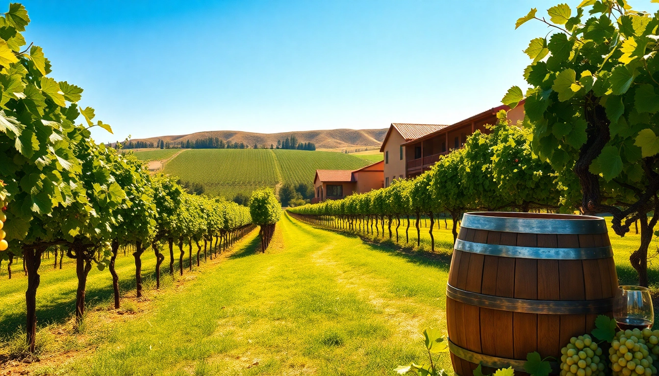 Experience the charm of Clarksburg wineries with fresh grapes and scenic vineyard views.