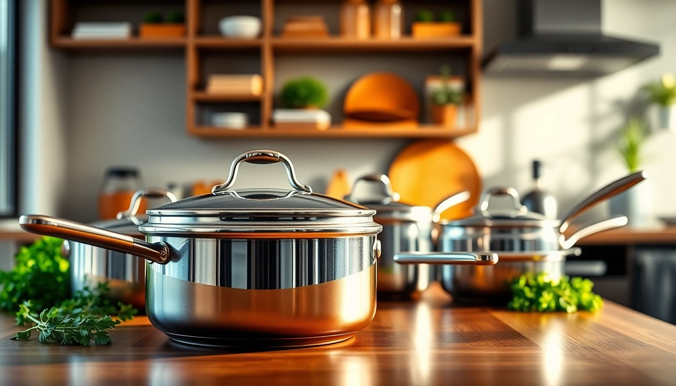 Showcase quality WMF cookware NZ in a modern kitchen setting, reflecting elegance and style.