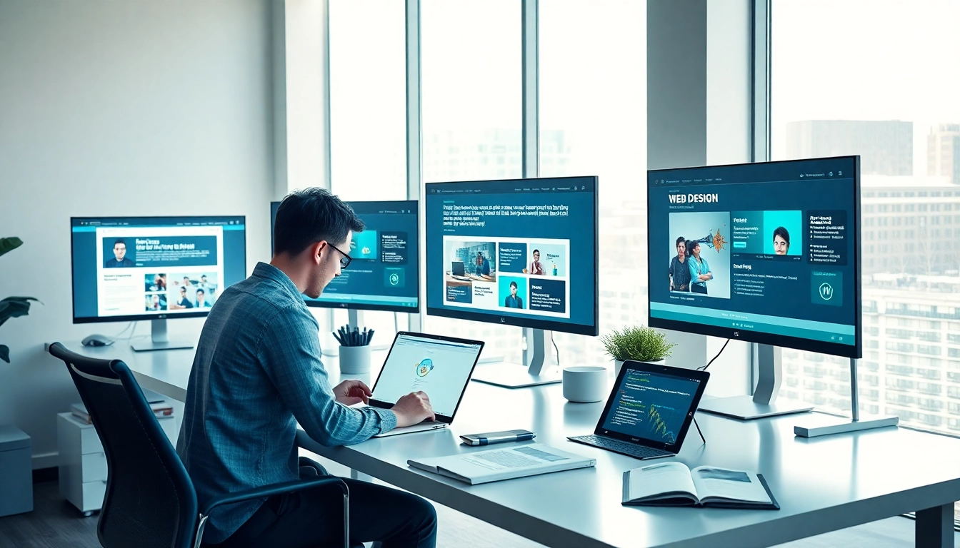 Professional web design setup showcasing thiết kế web innovation and creativity.