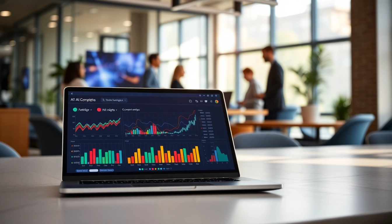 Visualize AI for competitor analysis through a professional digital dashboard showing insights and data trends.