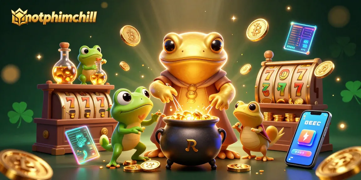 Experience the thrill of motphimchill with gold coins and slot elements in a vibrant casino scene.