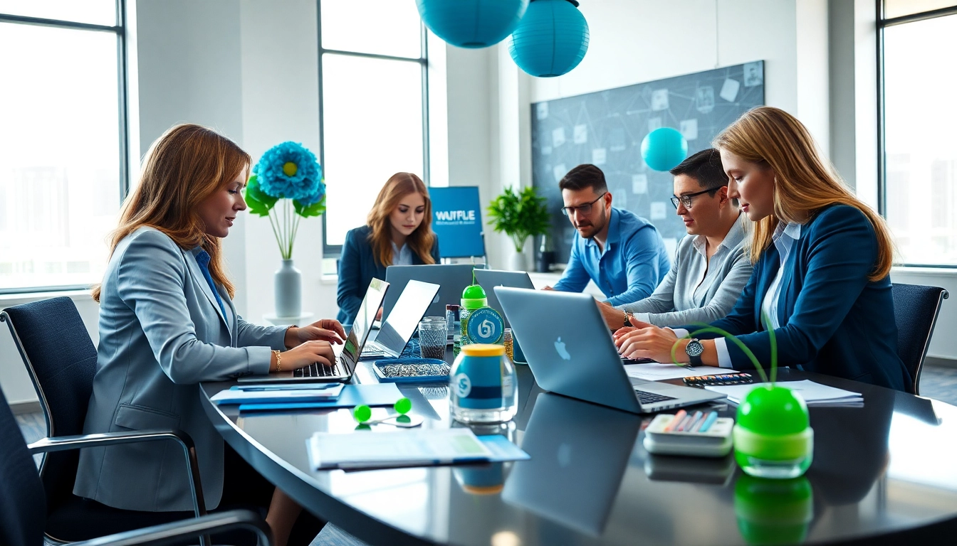 Corporate Event Planners collaborating creatively on a business event planning session.