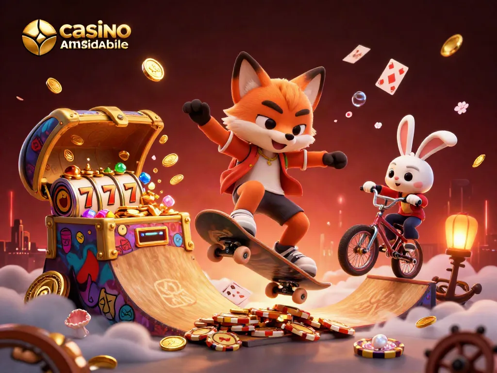 Vivi l'azione con casino non AAMS affidabile, dove il volo delle carte e simboli di gioco ti immerge nell'illuminante atmosfera del casinò.