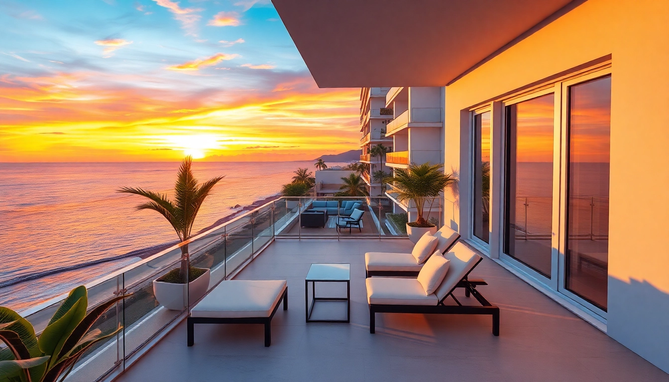 Stunning condo for sale Pattaya with ocean view and sunset lighting