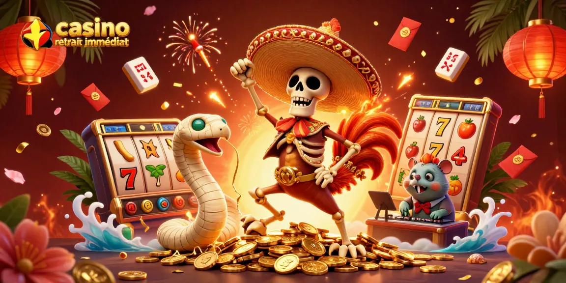 Vivez l'excitation d'un casino en ligne retrait immédiat avec un rooster mariachi dansant sur des pièces d'or