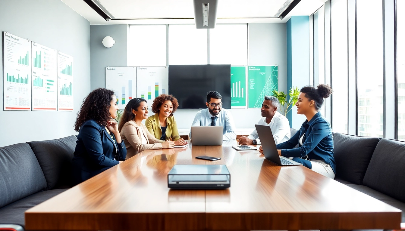 The best sales recruiting agency enhancing collaboration in a professional office setting.
