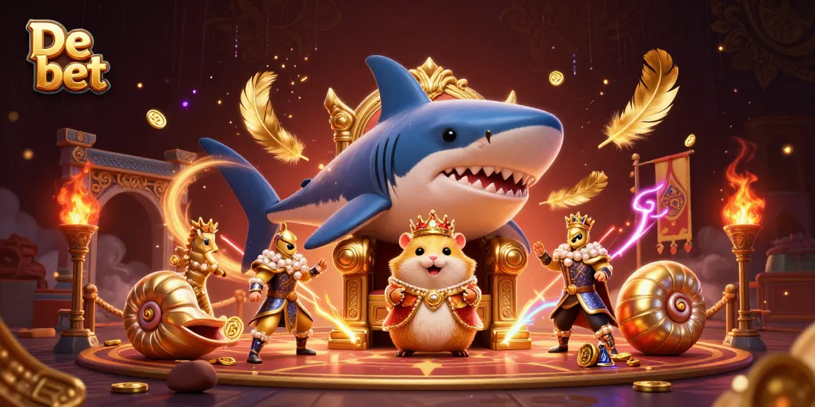 Experience the excitement of De bet with a fierce golden hamster king in a dynamic casino scene.