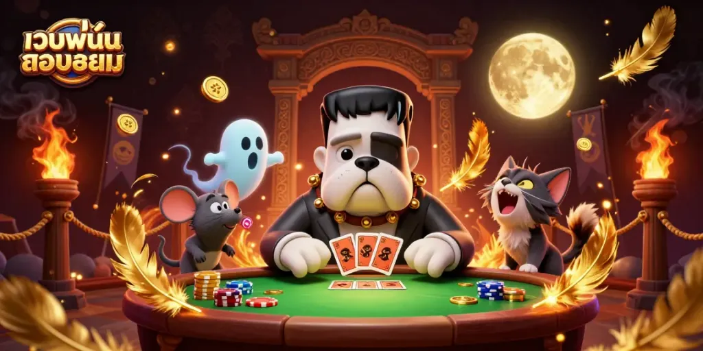 เล่นเกมพนันยอดนิยมที่คาสิโนออนไลน์ด้วยการ์ตูนสุนัขบูลด็อกแฟรงเกนสไตน์