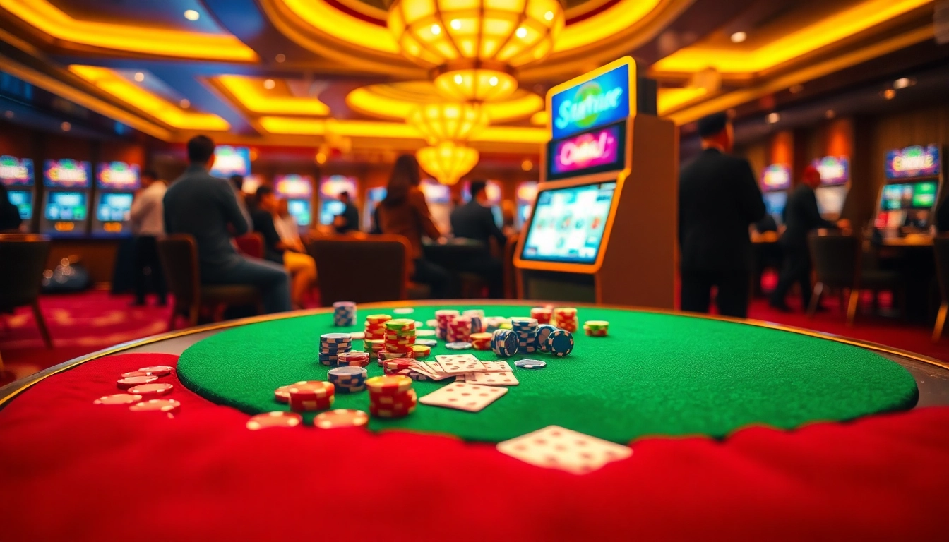 Experience the excitement of Slot Online Terpercaya with vibrant casino elements and luxury settings.