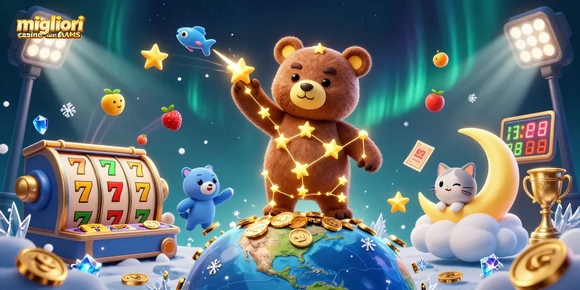 Scopri i migliori casino non AAMS con simboli di gioco e vinti in una vivace illustrazione 3D.