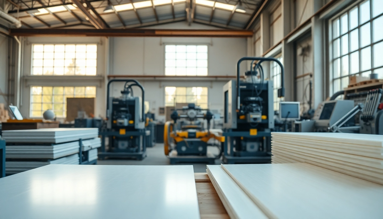 GRP Manufacturer showcasing advanced machinery in a vibrant workshop environment.