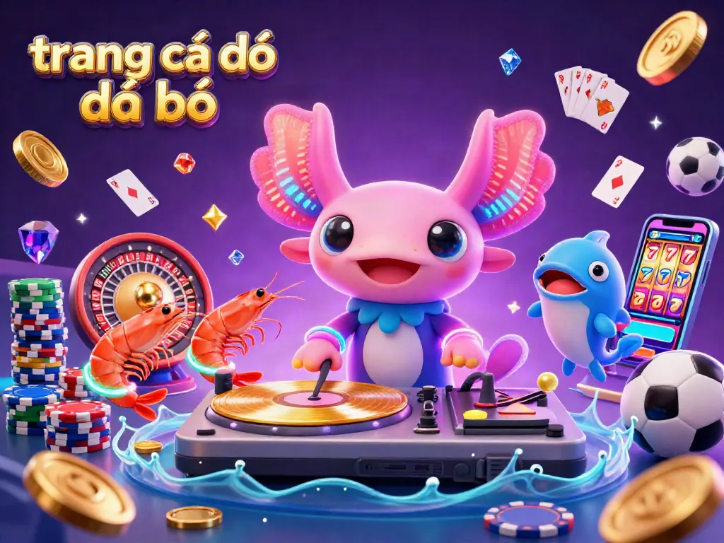 Trang cá độ đá bóng - DJ axolotl với đàn tôm nhảy múa và cá voi đang tạo không khí sôi động