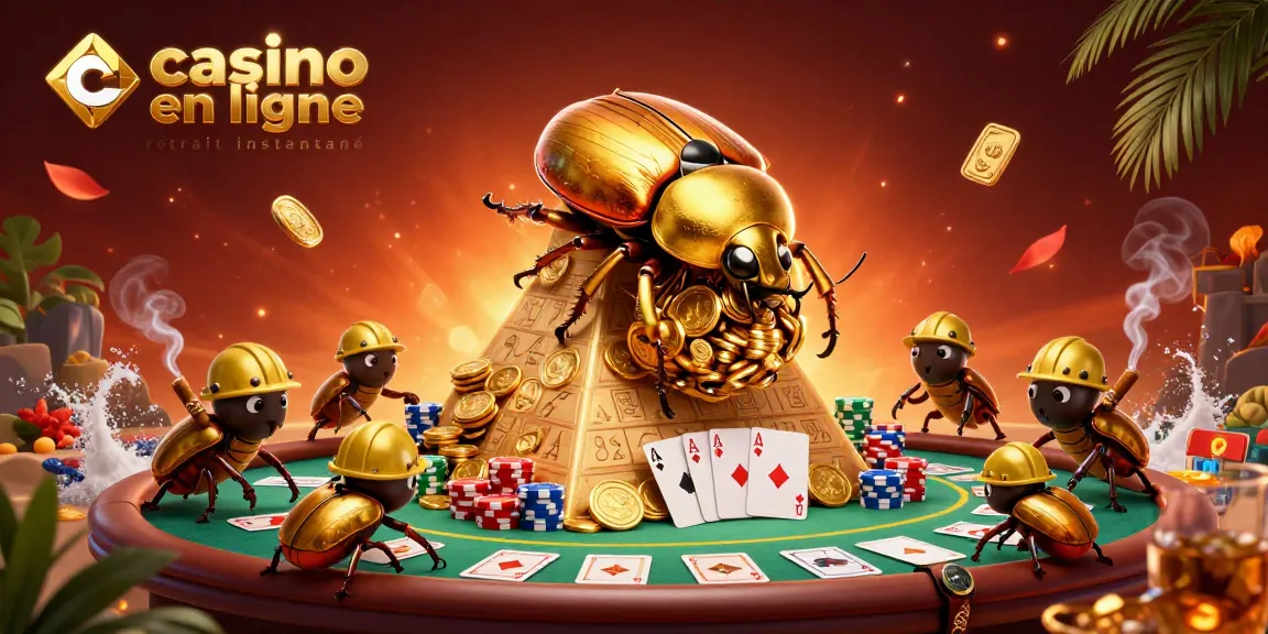 Illustration dynamique illustrant "casino en ligne retrait instantané" avec des personnages amusants et des éléments de jeu captivants.