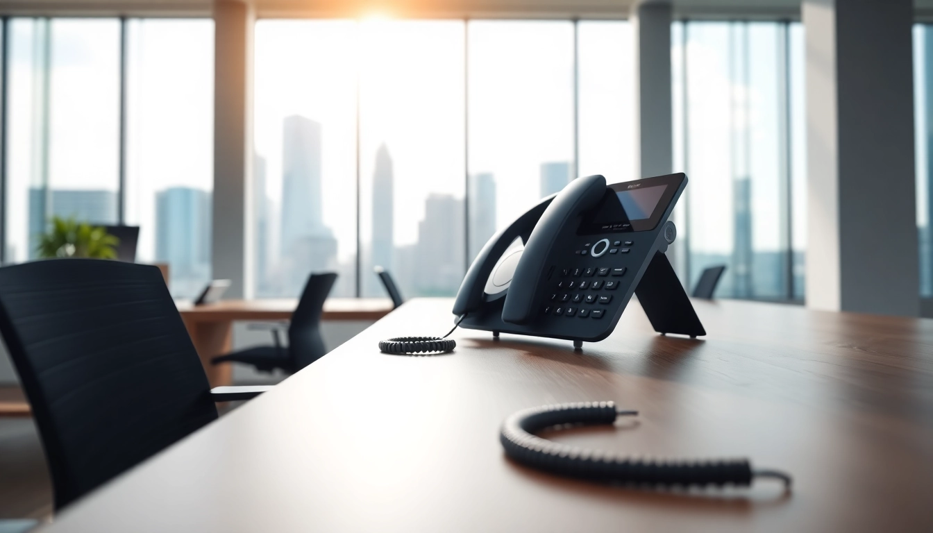 Enhance your communication with a small business phone service in a modern office setup.