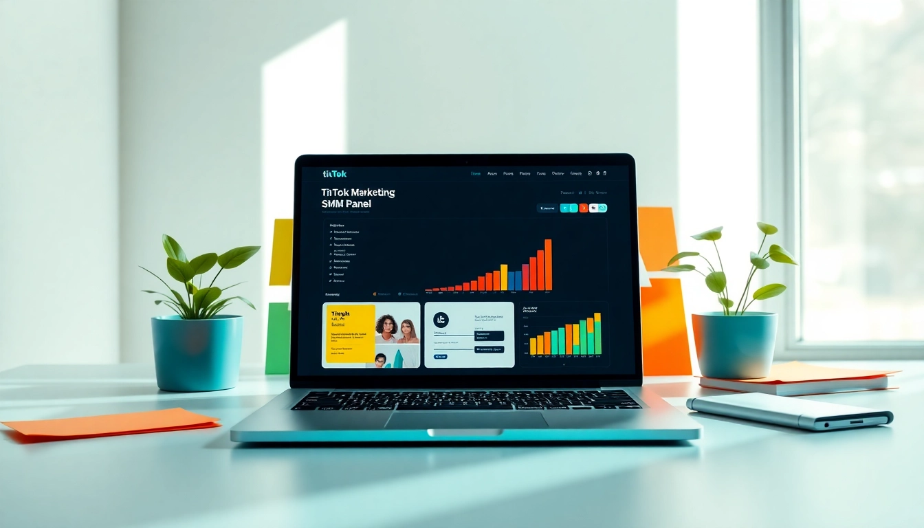 Enhance your TikTok growth with an engaging tiktok smm panel displayed on a digital marketing workspace.