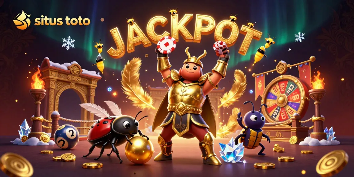 Experience thrilling wins at situs toto lottery, featuring vibrant beetles and jackpot elements.