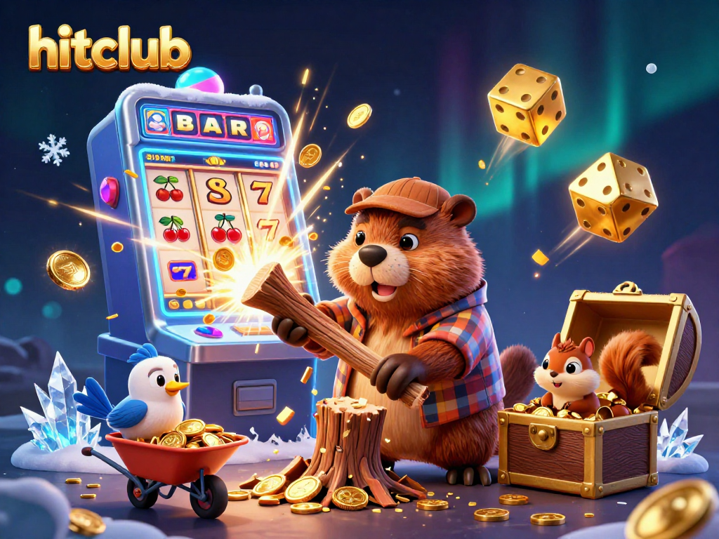 Chop coins raining down in hitclub’s magical casino world with vibrant colors and animated characters