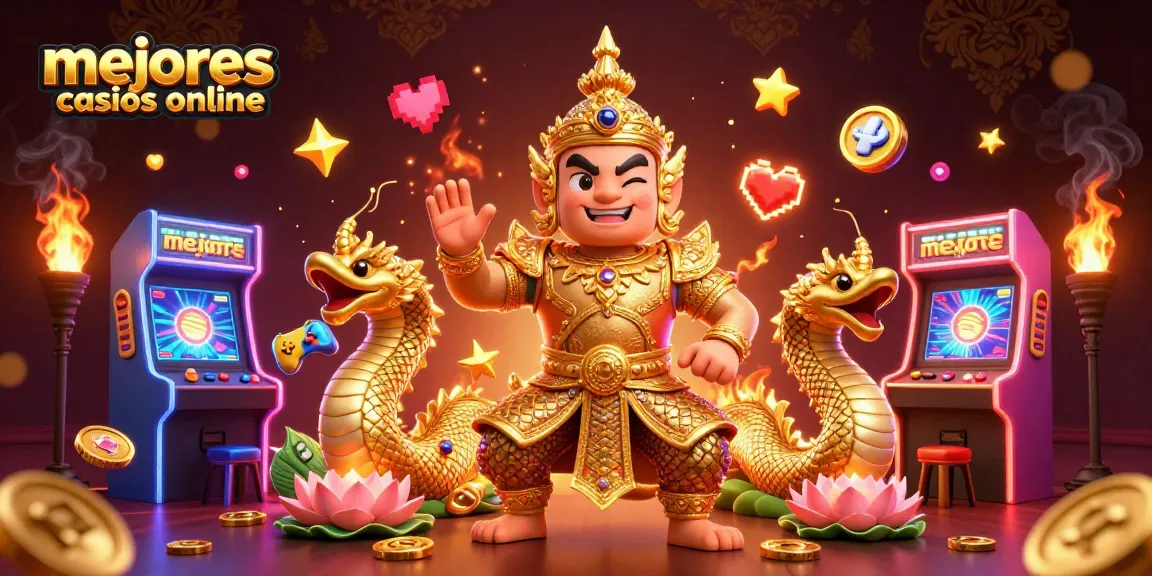 Mejores casinos online en una emocionante escena con guardianes y juegos de azar.