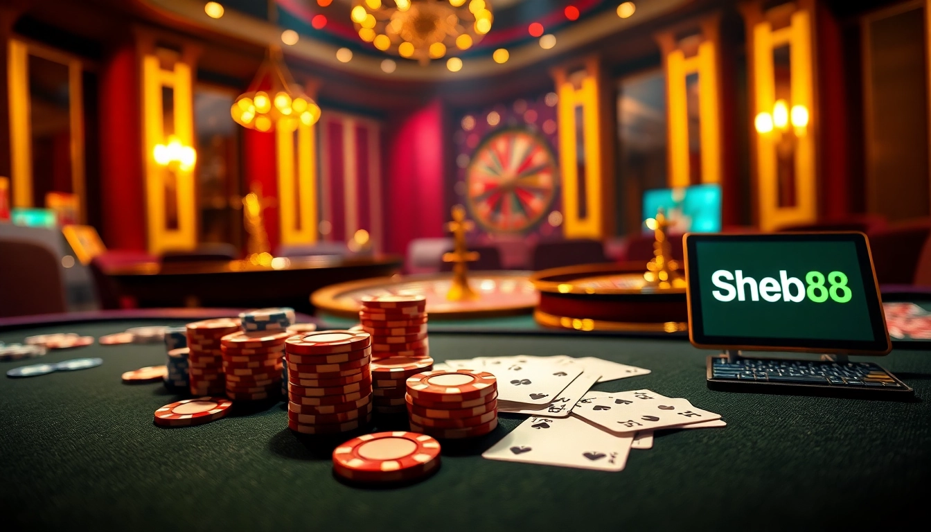 Experience the thrill of shbet88 with vibrant casino tables and exciting gambling visuals.