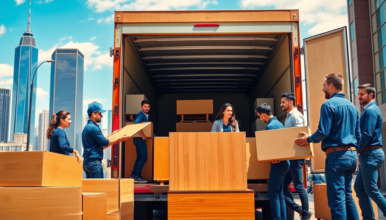 Commercial Movers packing and loading office equipment during a relocation