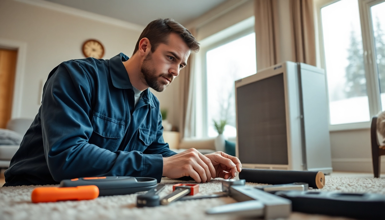 Experience expert heating repair in North Vancouver with a trained professional assessing a heating unit.