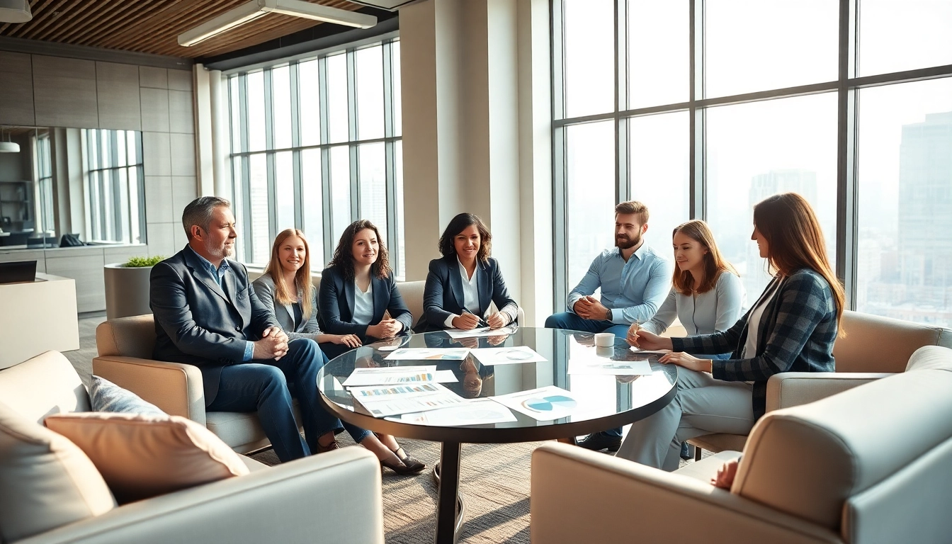 Real estate professionals discussing Guaranteed rent in high Wycombe in a modern office.