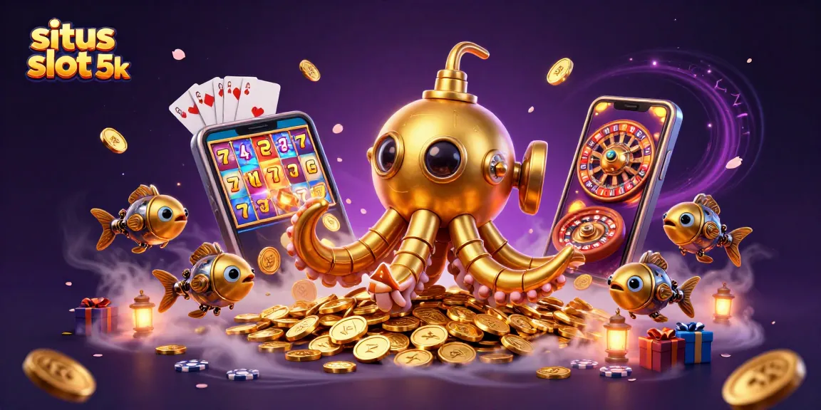 Experience the thrilling action at Situs Slot 5K with illuminating slot games and vibrant coin eruptions.